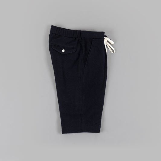 Navy Wool Twill Drawstring Trouser