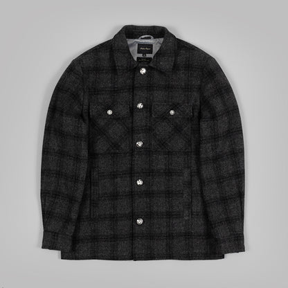 Grey Tweed Check Shacket